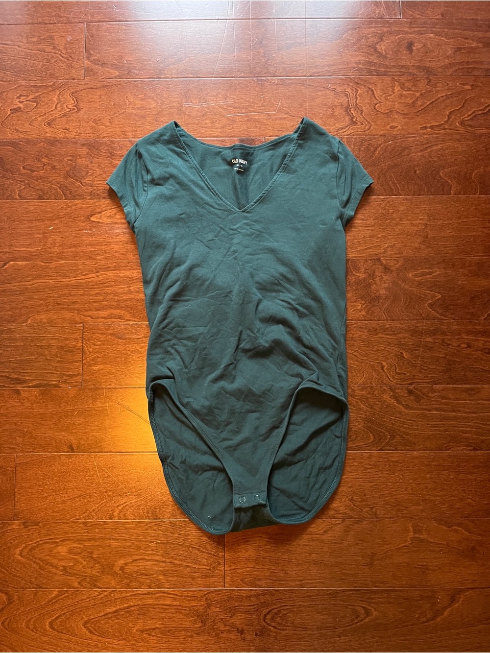 Old Navy Women's Teal V-Neck Short Sleeve Bodysuit